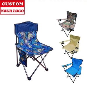 Customizable Folding Steel Frame Simple Beach Chair Folding Picnic Fish Chair High Quality Folding Camping Chair With Arm - Product Image 1