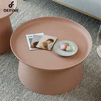 Table basse ronde en PP de style nordique moderne et simple pour hôtel, salon, chambre à coucher