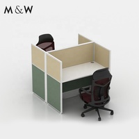 Postes de travail modulaires ajustables professionnels M&W Asia pour deux personnes avec cloisons de séparation pour usage scolaire