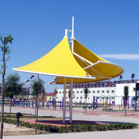 Pavillon paysager Civic Center en PVDF PVC, résistant au feu et écologique, avec support par câbles, pour parcs extérieurs, fabrication directe usine, CE OEM ODM