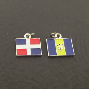 Pendentifs en métal prêts à l'emploi avec drapeaux d'Amérique du Sud, breloques personnalisées avec drapeaux de la Jamaïque, de la République Dominicaine, de Porto Rico et de Sainte-Lucie - Product Image 4