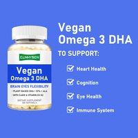 ODM OEM Oméga-3 végétalien DHA avec Vitamine D3 Vitamine K2 Acides gras oméga-3 totaux Soutient la fonction cérébrale, la santé cardiaque, oculaire et articulaire