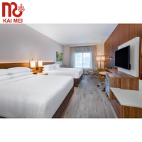 Ensemble de meubles de chambre à coucher en panneaux de bois pour appartement, hôtel 5 étoiles American Inn by Wyndham
