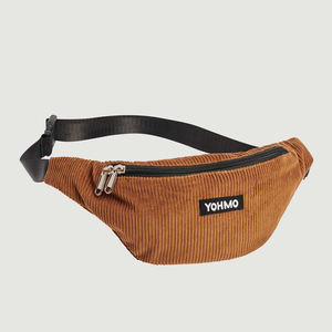 Marsupio in Velluto a Coste Color Caramello con Logo Personalizzato per Donna - Product Image 1