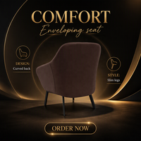 Fauteuil lounge à dossier haut en velours bicolore de style moderne du milieu du siècle |   Fauteuil d'appoint de lecture à dossier mi-haut avec structure en acier – Fournisseur en gros