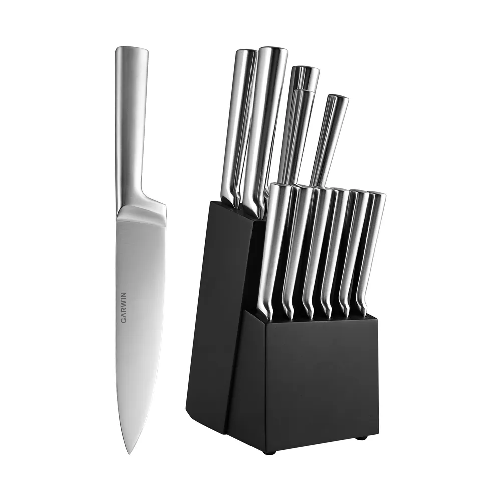 Garwin13 pezzi set di coltelli da cucina set di coltelli da cucina autoaffilanti con manico cavo in acciaio inossidabile con portacoltelli