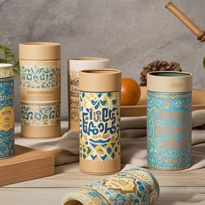 Custom Paper Tube Packaging for Tea Cylinder Coffee Bean Cardboard Tube Packaging Cylinder Packaging <b>Round</b> Paper <b>Box</b> - Product Image 1
