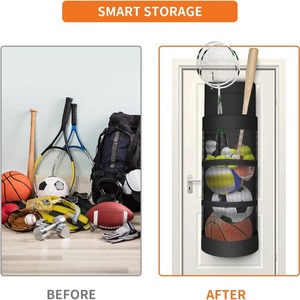 Bolsa de Almacenamiento Colgante para Puerta OEM para Equipo Deportivo, Almacenamiento de Raquetas de Tenis y Baloncesto, Negra MZSNSQ-200 - Product Image 4