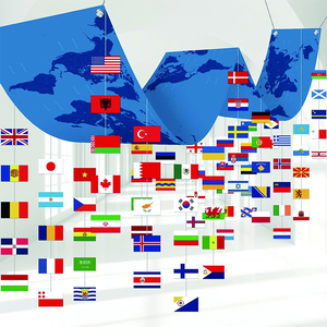 2025 Sản phẩm mới Bunting biểu ngữ bản đồ thế giới với chuỗi cờ Polyester hai mặt cho nhà hàng thanh vườn và trang trí tiệc - Product Image 2