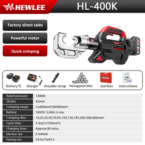 HEWLEE HL-400K Vente en gros d'usine Pince à sertir hydraulique électrique sans fil alimentée par batterie 16-400 mm pour câbles - Product Image 3