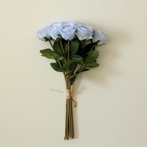 S053 mariage décor à la maison pêche Rose bouquet Rose artificielle Bouquet fleur baignoire 8 têtes mariée Rose fleurs bouquet pour la vente en gros - Product Image 6
