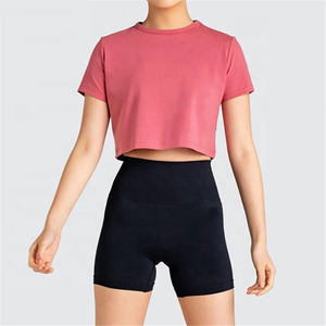 Camisetas cortas de manga corta para mujer, de calidad superior, estilo hip hop, para fiestas, lisas, sin estampado. - Product Image 3
