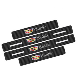 Fabriek Op Maat Gemaakte Koolstofvezel Lederen Auto Stickers <span class=keywords><strong>Set</strong></span> 4 Stuks Auto Kofferbak Dorpelbeschermer Met Logo Inclusief Trappedaal - Product Image 3