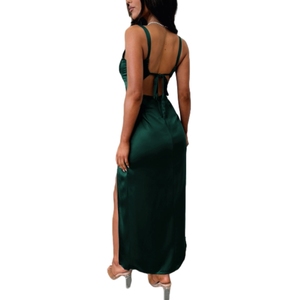 Hot Sale <b>Spaghetti</b> <b>Straps</b> Lace Sleeveless High Split Backless Sexy Women Maxi Dresses Fashion - Product Image 5