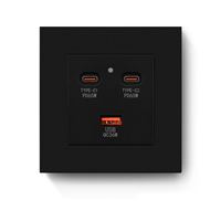 Chargeur mural super rapide 65W à 3 ports USB Type A+C, prise murale universelle multi-ports, adaptateur de prise pour téléphone portable AC110-240V