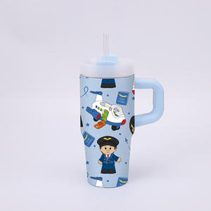 Thermos en acier inoxydable de 14 oz avec poignée, grande capacité, portable, pour le camping, la voiture, personnalisation du motif - Product Image 3