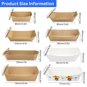 Wholesale Custom Kraft <b>Paper</b> Boat <b>Tray</b> Disposable Food Lunch Box Oil Resistant Takeaway Fast Food Packaging - Product Image 2