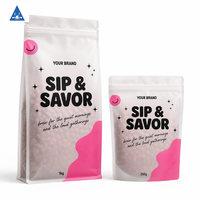 Sachet Doypack Transparent Mat Personnalisé de Qualité Alimentaire avec Fermeture Zip Refermable pour Emballage de Grains de Café 250g 500g