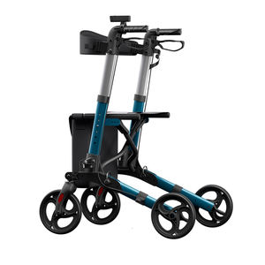 ZW8740 Deambulatore a 4 Ruote con Freno a Mano Pieghevole Luci LED Leggero Capacità 136kg Ausilio per la Mobilità per Anziani - Product Image 2