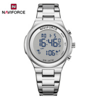 Jam Tangan Digital Azan NAVIFORCE Resmi 9280, Jam Tangan Muslim Wanita, Tahan Air, Tali Baja Anti Karat