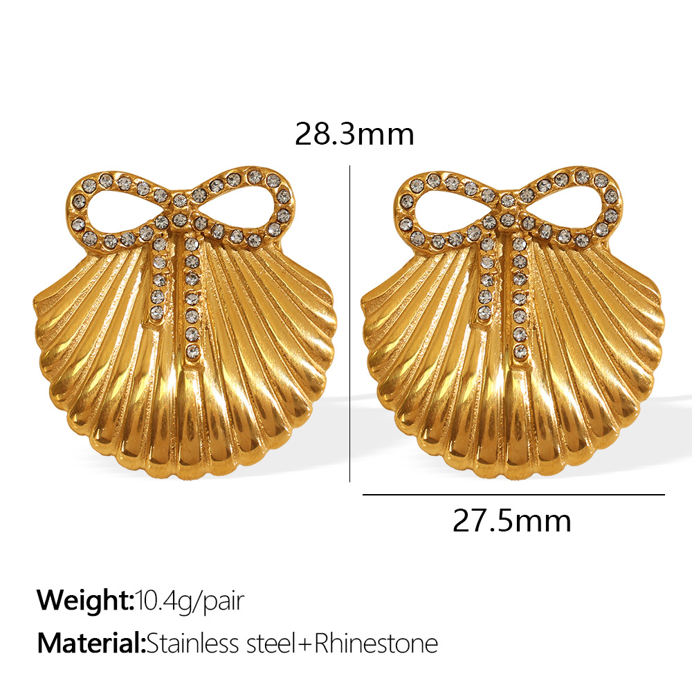 EH854WERG White Diamond Gold Earrings