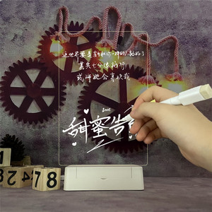 Bricolage mémo Led acrylique tableau d'écriture couleur changeante Note effaçable tableau d'affichage néon base de <span class=keywords><strong>lampe</strong></span> - Product Image 5