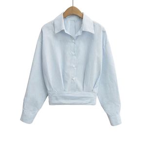 Conjunto de Verano, Estilo Europeo Americano, Algodón Orgánico, Diseño Simple y Casual, Cintura Alta, Camisa con Cordón Ajustable y Elástico - Product Image 2