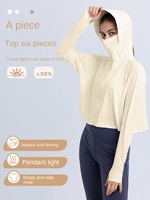 Nouveau 2025 Vêtement de cyclisme d'été pour femme à capuche en Soie glacée légère, Protection solaire UPF50, Anti-bactérien, Séchage rapide, Spandex/Nylon, pour activités de plein air