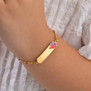 Pulsera y Brazalete de Acero Inoxidable 316L Resistente al Agua y al Deslustre, Chapado en Oro de 14K y 18K, Pulseras para Niñas - Product Image 4