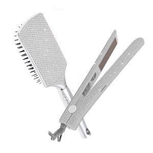 Fer à lisser professionnel, 1 pouce, fer à lisser instantané, strass, double tension - Product Image 3