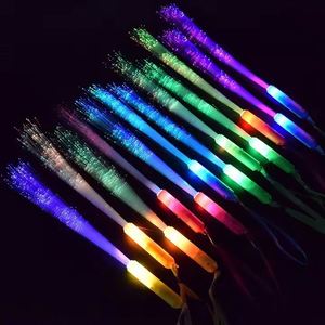 แท่งไฟเบอร์ออปติกเรืองแสง LED ขายดี สีสันสดใส พร้อมปุ่มสวิตช์  3 รูปแบบการกระพริบ สำหรับงานปาร์ตี้และตกแต่งปีใหม่ - Product Image 1