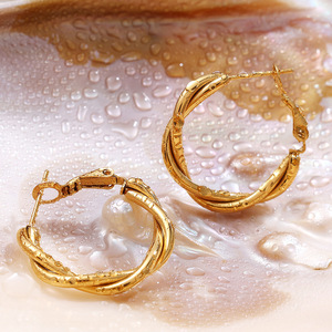 Pendientes de Aro Dorados EH906, Joyería de Moda para Mujer, Estilo Clásico, Pendientes Pequeños - Product Image 1