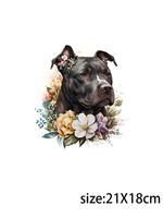Autocollants LETOP 20oz pour chien avec fleurs UV pour transfert DTF sur tasses, autocollants de transfert de dessins animés pour bouteilles d'eau, gobelets en plastique, logos et décalcomanies