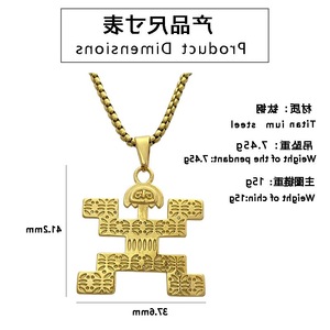 Yunnique – collier avec pendentif en forme de lettre en acier inoxydable, design géométrique doré, bijoux de fête à la mode, accessoire de chaîne Hip Hop pour hommes - Product Image 2