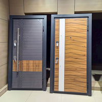 Porte de sécurité antivol de style turc moderne Leadowvin - Manuelle, en acier inoxydable thermolaqué pour projets de villas et de mosquées