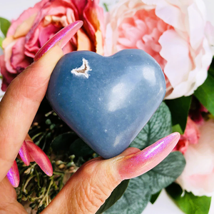 Cristal de Angelita Azul Natural en Forma de Corazón, Pulido, Piedra Curativa para Decoración del Hogar, Meditación, Colección de Regalos, Venta al Por Mayor - Product Image 1