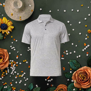 Polo pour homme élégant et décontracté à motif uni, manches courtes, anti-plis, en jersey de coton uni, idéal pour le golf - Product Image 3