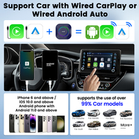 Boîte multimédia automobile 4-en-1 Magic Portable Carlinkit Tbox Android 14 8 Go ROM 128 Go RAM Mirrorlink Carplay AI pour YouTube