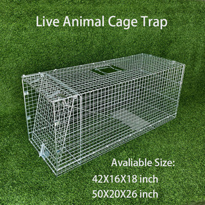 Piège à animaux vivants Piège à chats humain Piège à animaux pliable avec poignée pour chiens errants, armadillos, ratons laveurs, marmottes, renards - Product Image 1