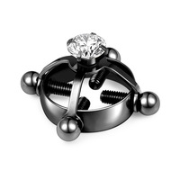 Bague de mamelon à vis ajustable en Zircon, Faux Piercing, bijoux de corps sexy et délicat