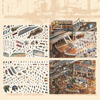 4 autocollants par paquet, série Wasteland Cyberpunk, matériaux de collage de scrapbooking à grande échelle post-apocalyptiques