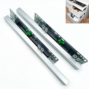 Guías de cajón de acero inoxidable 3D, Canal ajustable, cierre suave, bajo montaje, resistente, extensión completa, Riel de Metal, Tobogán de cajón - Product Image 1