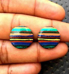 Natural <b>Rainbow</b> Calcsilica Cabochon Smooth Round Shape Loose Gemstone for DIY Jewelry Making-for <b>Bracelets</b> and Necklaces - Product Image 4