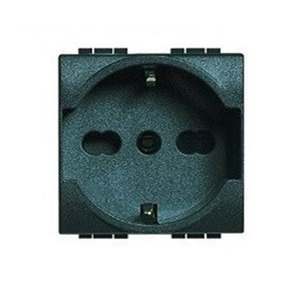 Prise universelle Schuko 16A 250V noire compatible avec Living International - Product Image 2