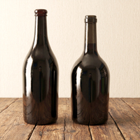 Bouteille de vin vide en verre Bourgogne 750 ml, bouteille en verre ambré foncé pour vin rouge, faible MOQ, logo personnalisé, livraison rapide