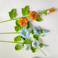 Fleurs de volubilis tricotées à la main sur mesure, options multicolores pour vase de maison, décoration de mariage, ornements finis