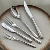 Ensemble de couverts de luxe en acier inoxydable 304, couteau, cuillère et fourchette avec poignées épaissies, ensemble de couverts pour hôtel, mariage