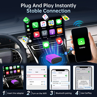 Adaptador Inalámbrico Carplay Fuallwin OEM Inteligente Super MINI con Pantalla Dividida, Navegación, Música, Apple y Android Auto para Automóviles
