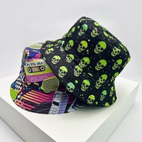 Chapeau Bob de Pêcheur en Polyester Imprimé Uni Respirant pour Homme, Protection Solaire Extérieure Décontractée à Bord Court