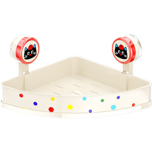 Suction Mounted Triangular <b>Bathroom</b> <b>Shelf</b> With Durable Design For Corner Storage - Product Image 5